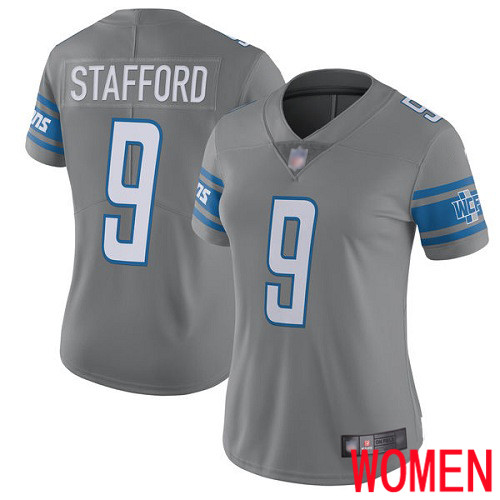 Detroit Lions Limited Steel Women Matthew Stafford Jersey NFL Football #9 Rush Vapor Untouchable->youth nfl jersey->Youth Jersey